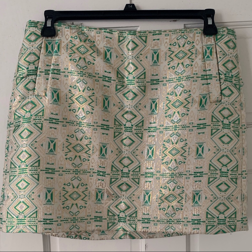 Metallic Brocade J.Crew Mini Skirt